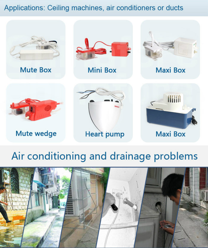 Air Conditioner Water Drain Pump, Mini Corner Pump, Condensate Pump