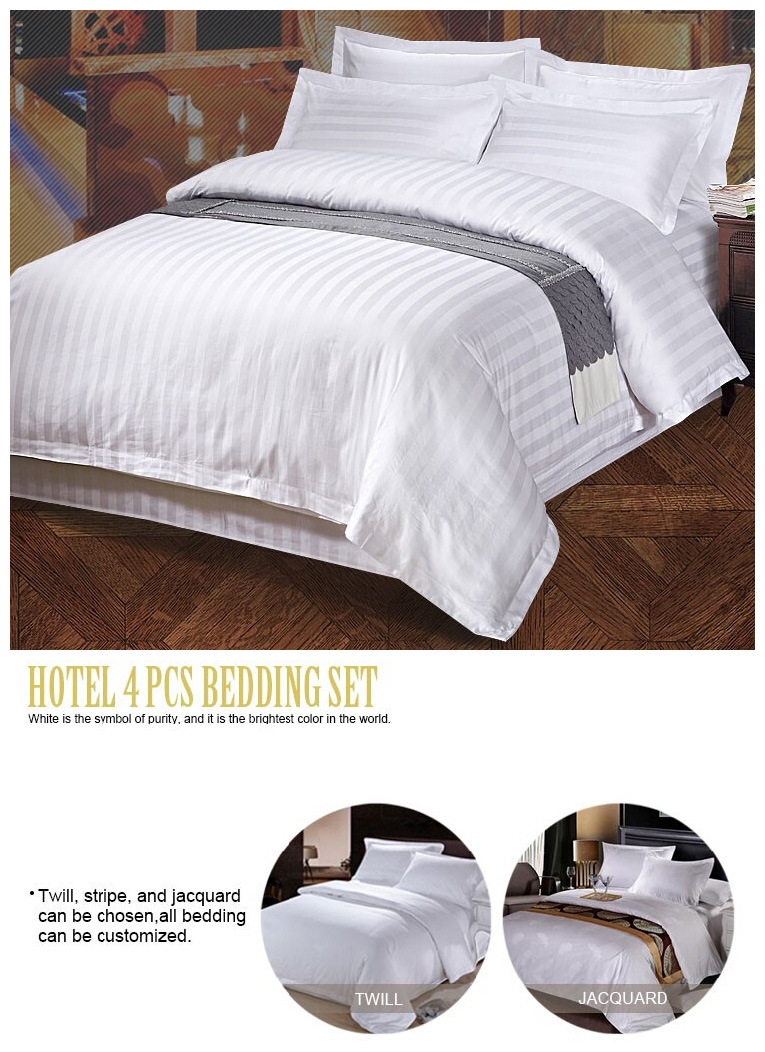 100% Cotton 3cm Stripe Hotel Bedding Sets
