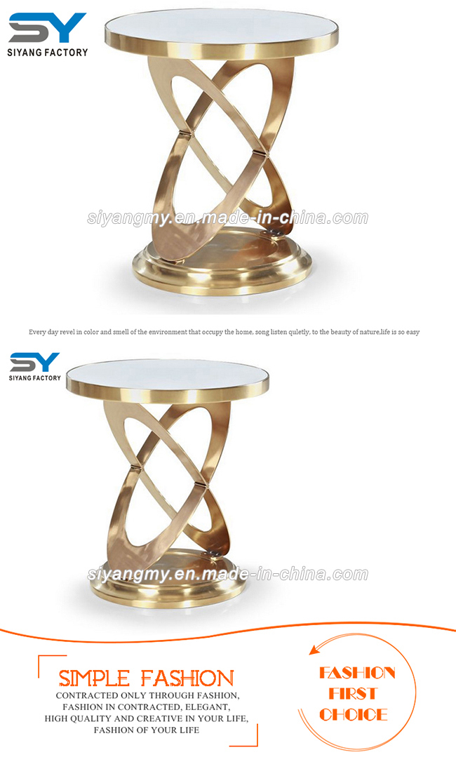 Living Room Furniture Gold Stainless Steel Side Table