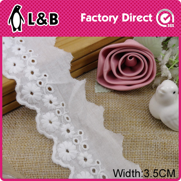 Emberoidery White Tc Lace Trim