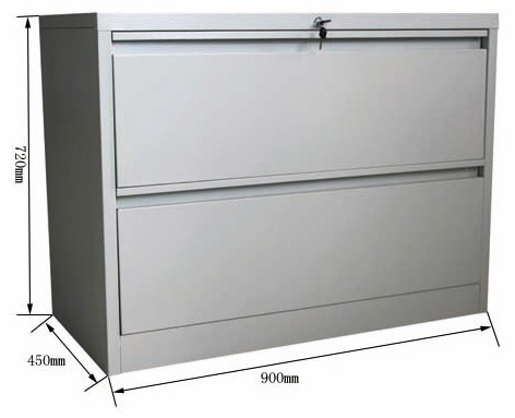 Office Use File Storage Lateral 2 Drawers Steel Cabinet