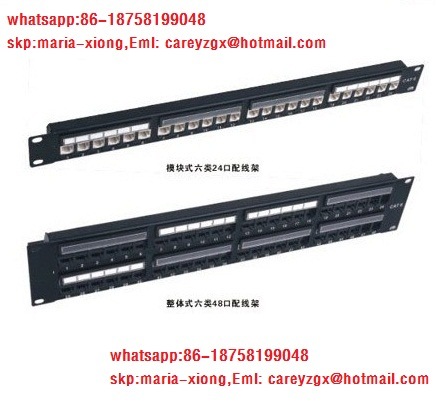 Communication Cable & LAN Cable 24 Port UTP Cat. 6 Patch Panel with Back Bar