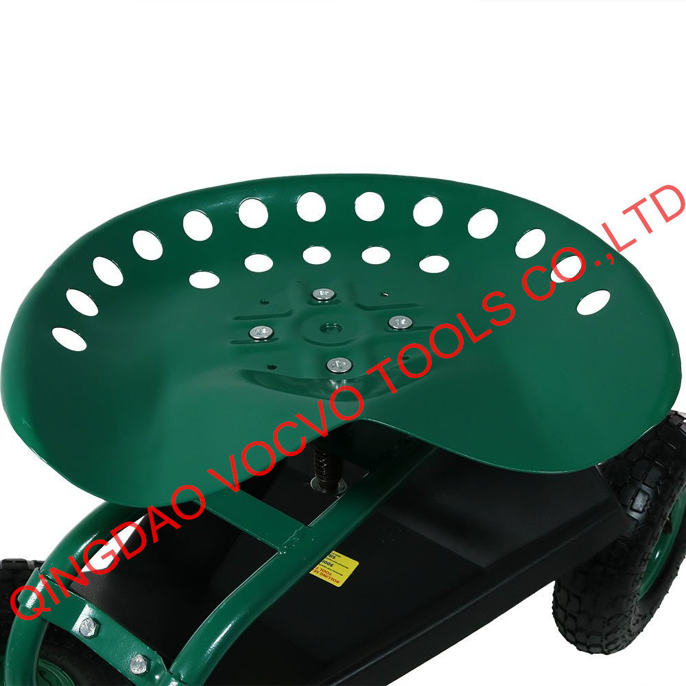 Sunnydaze Rolling Garden Cart Wheelbarrow with Steering Handle