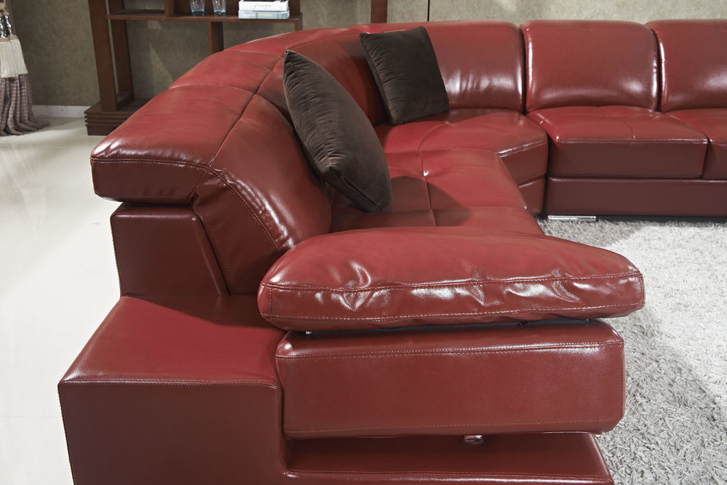 Modern Leisure Leather Corner Sectional Living Room Sofa