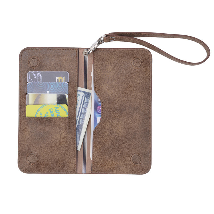 Synthetic Leather Wallet Folio with Card Slots Magnetic Phone Case