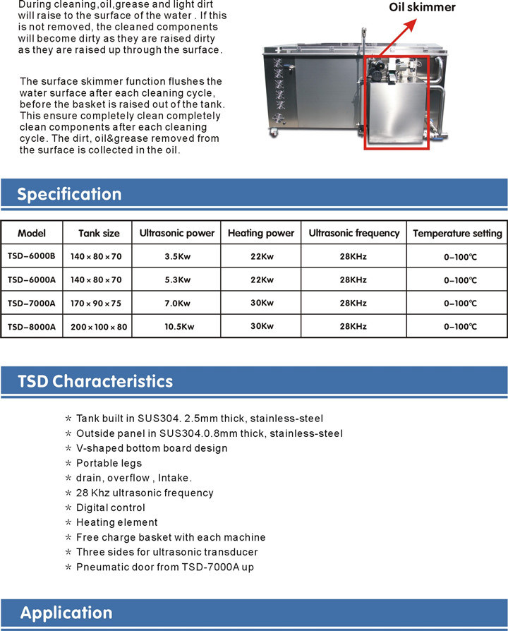 Tense Ultrasonic Cleaner for Cylinder, Engine Block with 1600L (TSD-8000A)