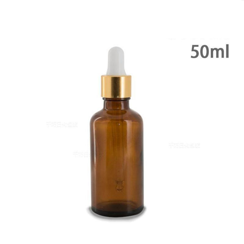 50ml Amber Essential Oil Bottles Glass with Long Dropper Refillable Bottle Portable Essential Oil Jars with Pipette Container