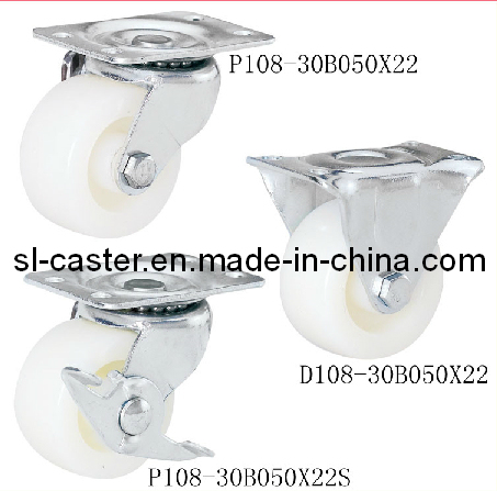 White PP Caster Wheel (D108-30B050X22)