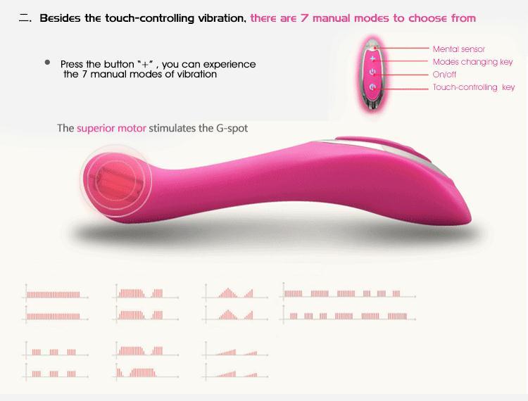 Touch Activated G Spot Vibrator, 7 Modes Waterproof Silicone Dildo Vibrator, Sex Products, Adult Sex Toys for Woman