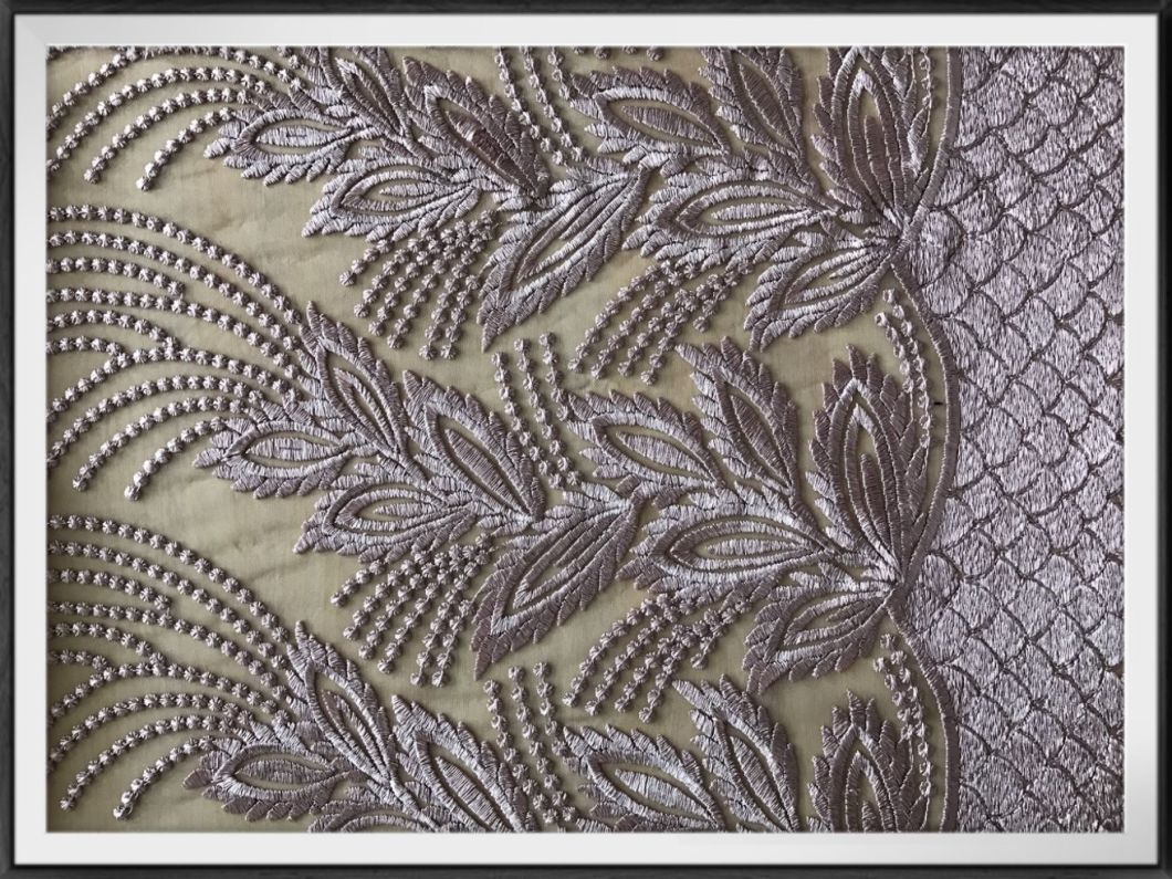 Elegant Polyester Tulle Embroidery Lace Fabric