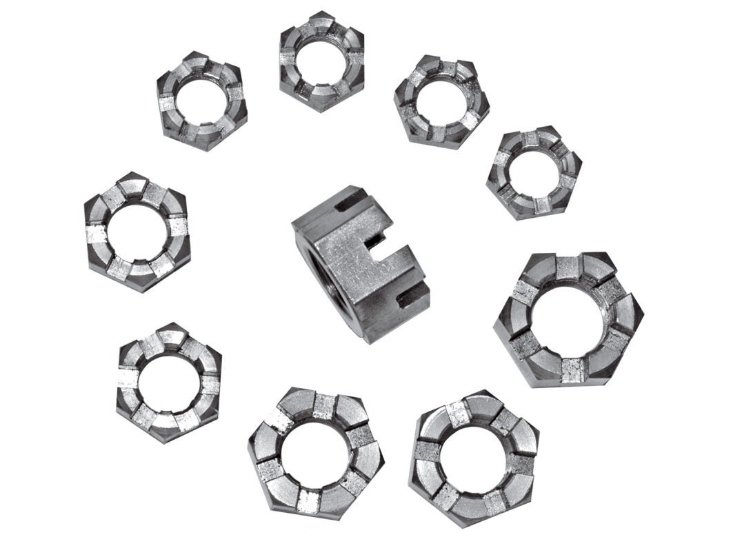 DIN 935 Hexagon Slotted Nuts and Castle Nuts with Metric Coarse and Fine Pitch Thread