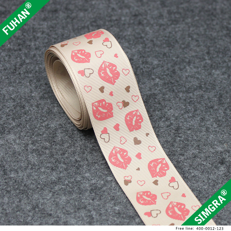 Custom Logo Packing in Roll Fashionable Grosgrain Ribbon