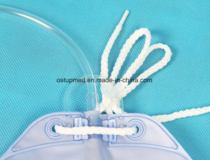 Medical Plastic Hospital Push-Pull Valve Disposable Urine Drainage Bag for Adult