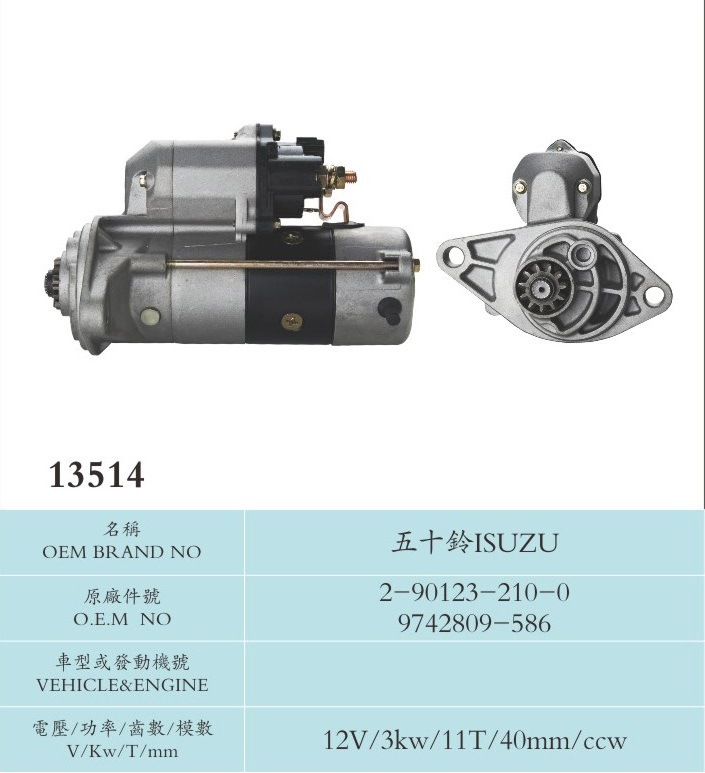 Isuzu Motor Starter for Truck