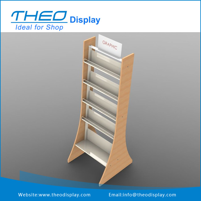 Customize Sturdy Magazine Display Rack Display Stand Store Fixture