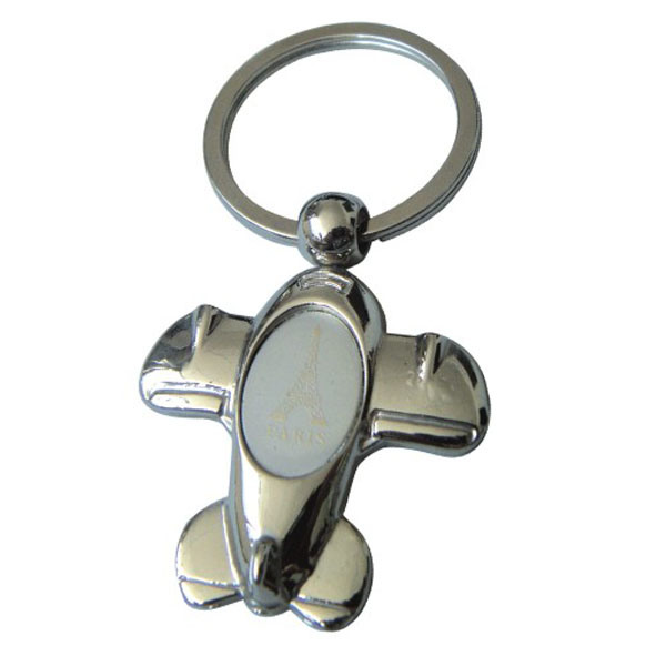 Wholesale Metal Blank Airplane Shaped Key Ring with Imprint Logo (AB1)