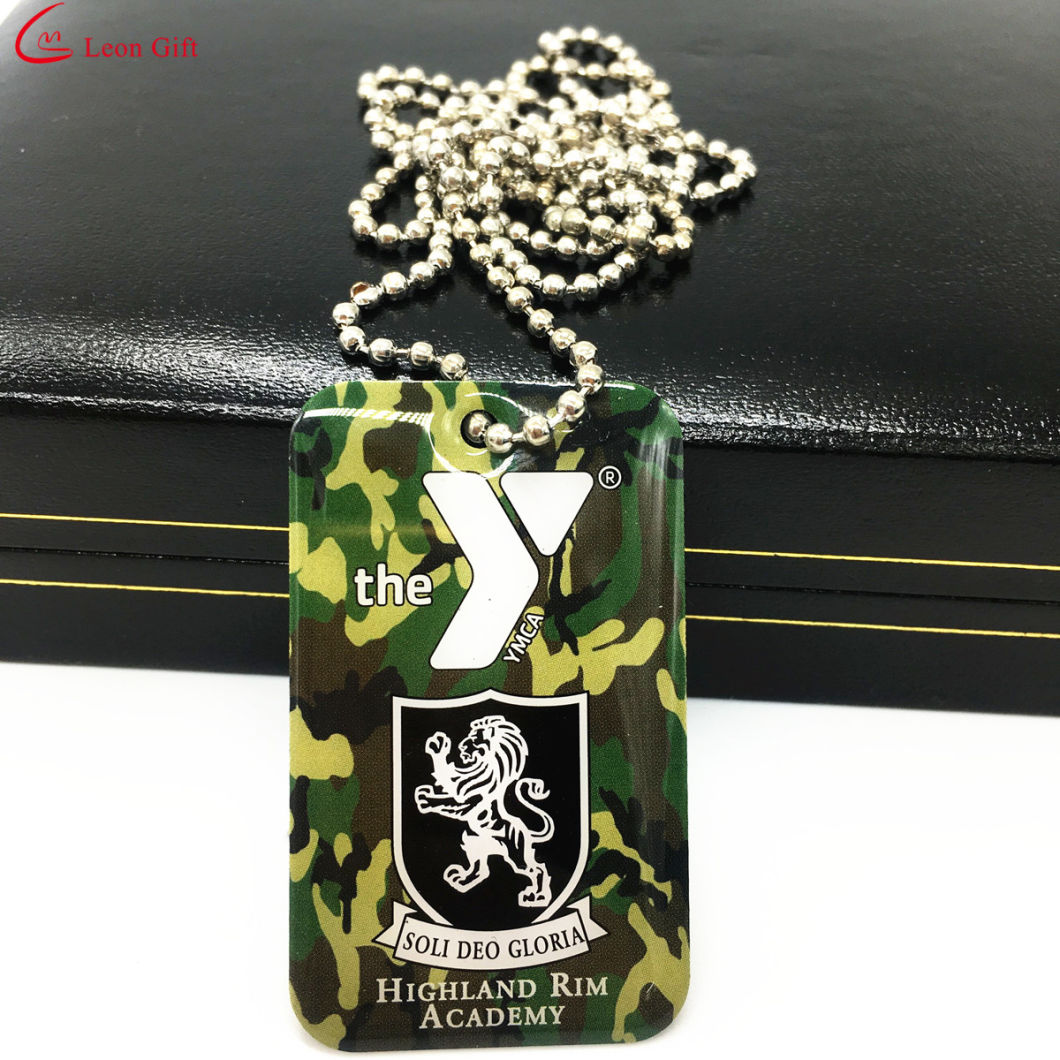 Factory Custom Military Police Metel Dog Tag with Ball Chain