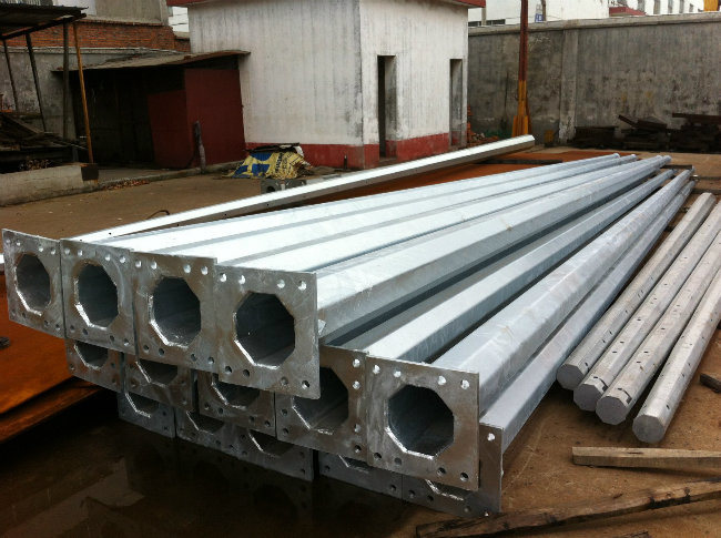 Double Arm Galvanized Lighting Pole