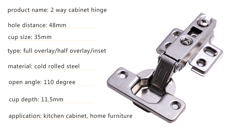 Tow Way Aluminum Concealed 110 Degree Hinge