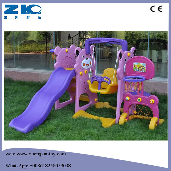 New Stype Indoor and Outdoor Playground Plastic Slide with Swing for Paly Set