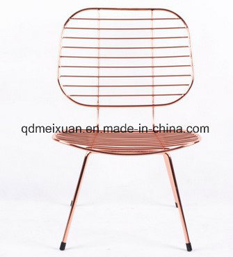 Gold Plated Wire Chair Contracted and Contemporary Plating Powder Spraying High Quality Internal and External Wire Furniture Metal Dining Chair (M-X3696)