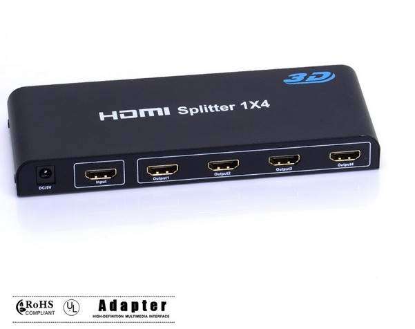 Hot Selling HDMI Splitter 1X4 Support 3D 1080P Hdcp