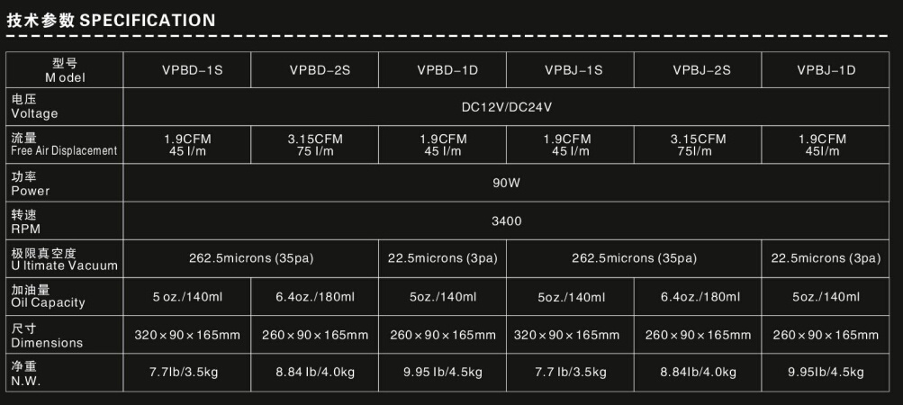 12V 24V DC Car Portable Battery Operated Vacuum Pump