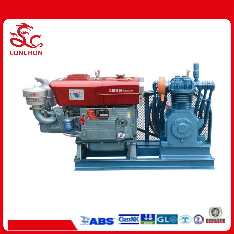 Diesel Type Air Cooling Double Stage Ship Air Compressor