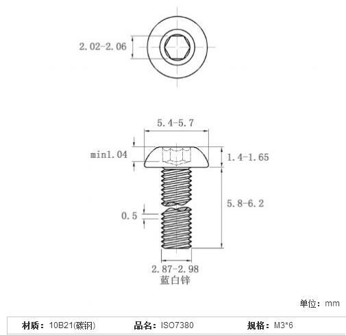 ISO7380 Stainless Steel Heaxagon Socket Round Head Screw