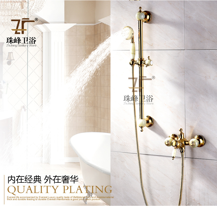 New Design Single Handle Zf-709 Jade Brass Shower Set