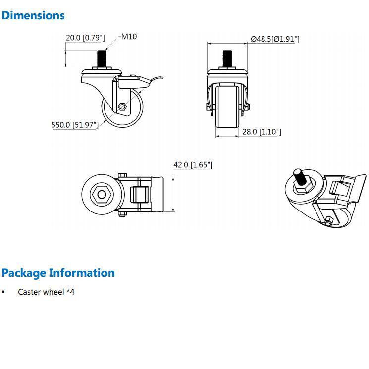 Dahua Security CCTV Camera Accessories Caster Wheel (PFC650B-60)