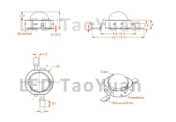 High Power LED 1W Red