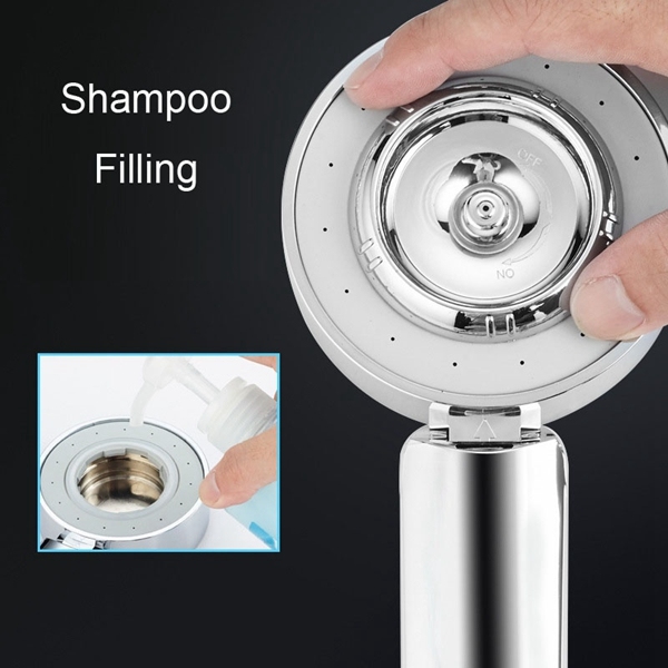 ABS Chrome Water Saving Mist Spray Fuction Bathroom Hand Held Round SPA Shower Head