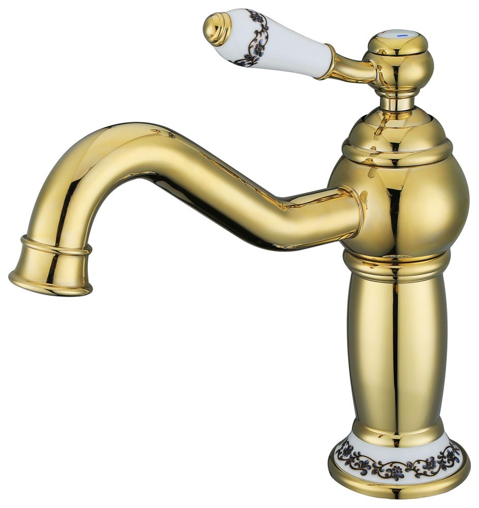 Ceramic Handle Brass Tall Water Tap