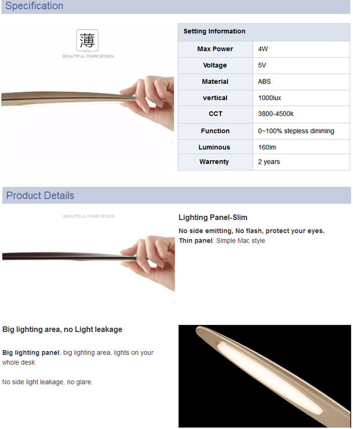 Simple Sytle White LED Reading Lamp