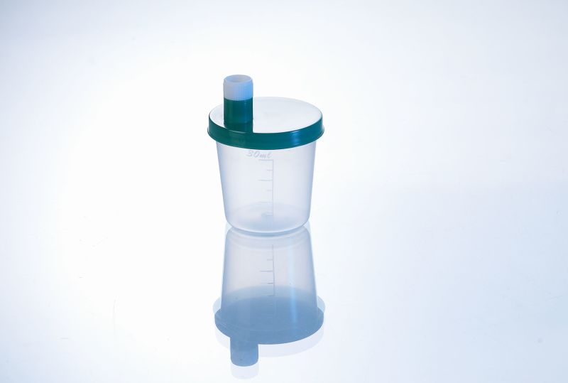 Plastic Sputum Container with Mouth 30ml on Cap, Mateial PP