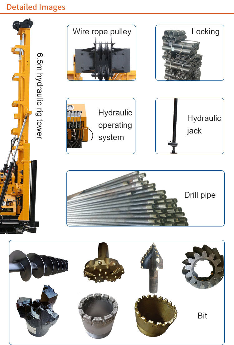 Small Water Well Drilling Machine Trailer Mounted Wheel Type Used Truck Rotary Drilling Rig