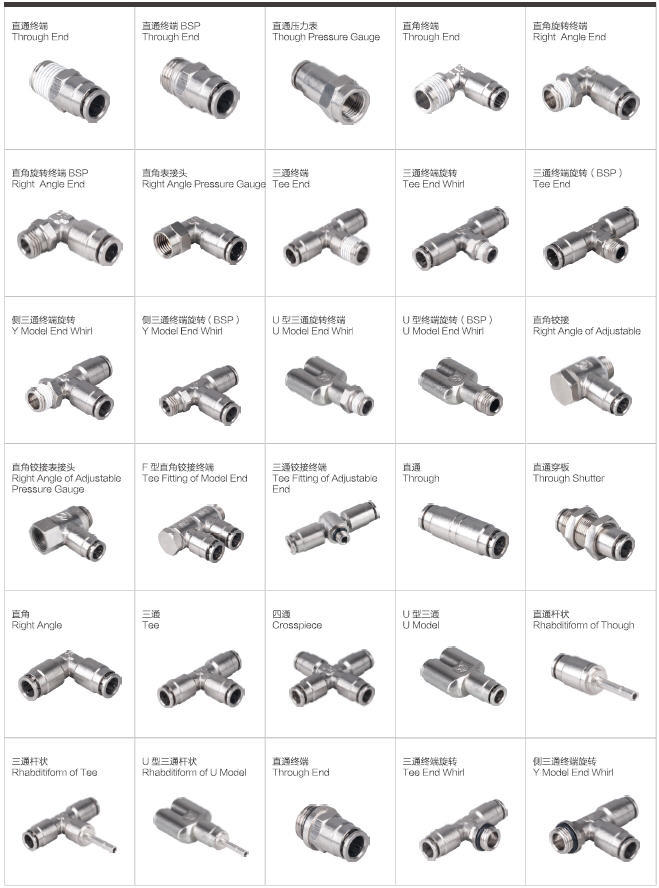 Pneumatic Metal One-Touch Brass Fitting