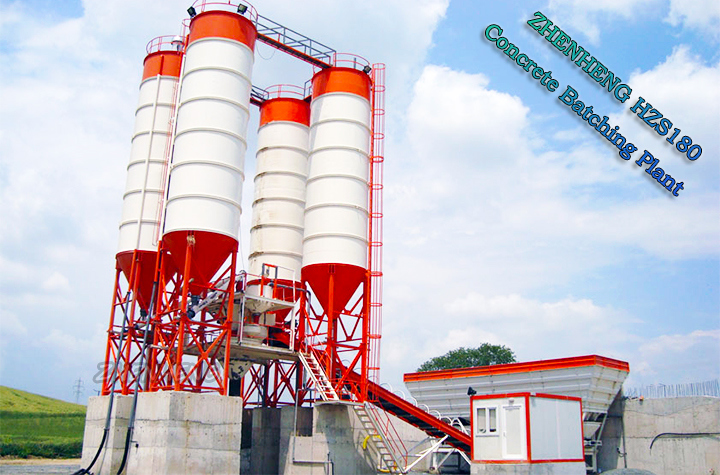 Hot Sale Africa Asia Market for Hzs180 Concrete Batching Plant