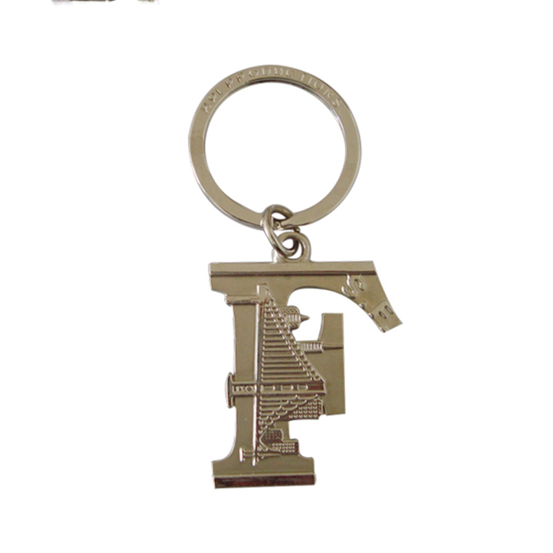Factory Promotional Gifts Cheap Metal Various Letter F Key Chain