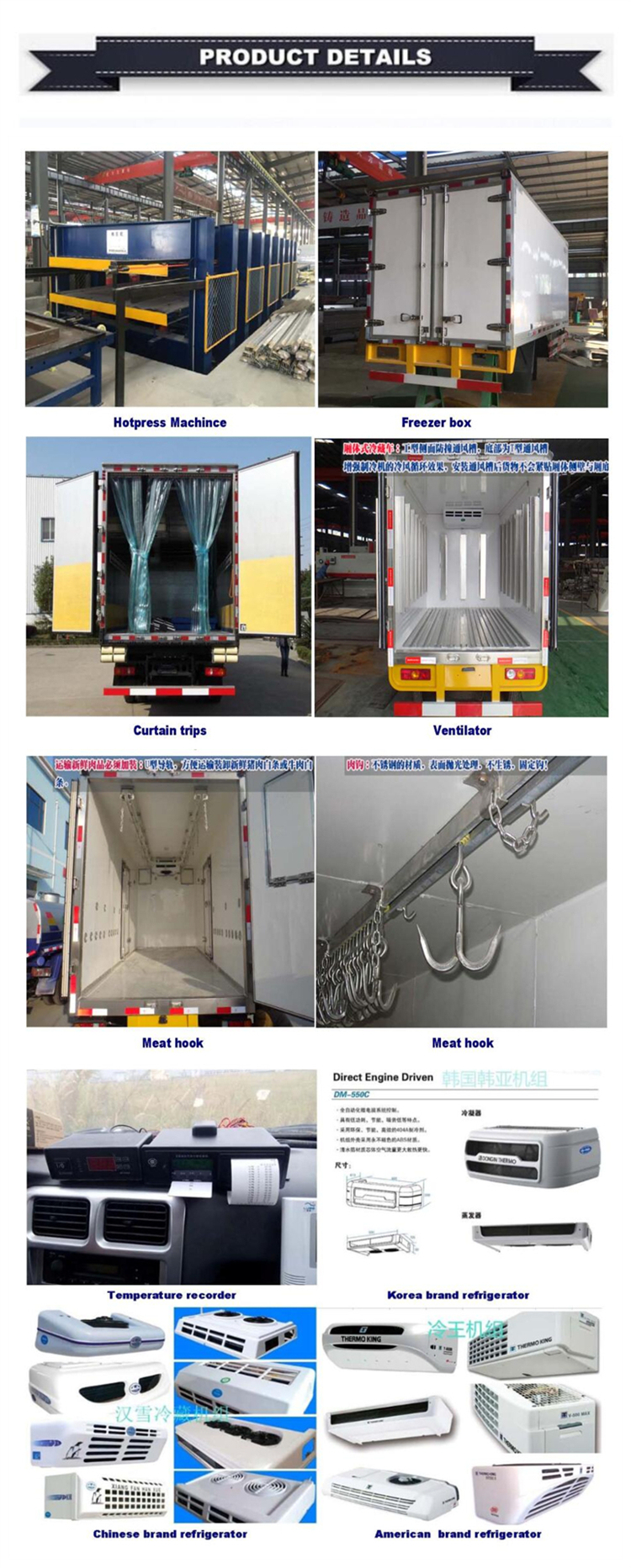 Dongfeng Kinglong Tractor with 40FT Refrigerator Container Semi Trailer, Refrigerator Semi Trailer, Freezer Trailer