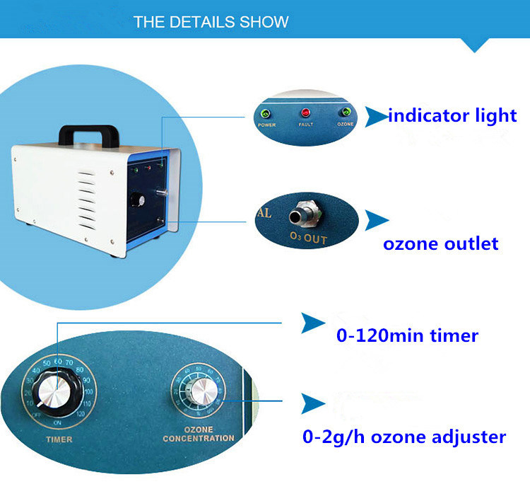 Portable Corona Discharge Ozone Generator 2g Ozono