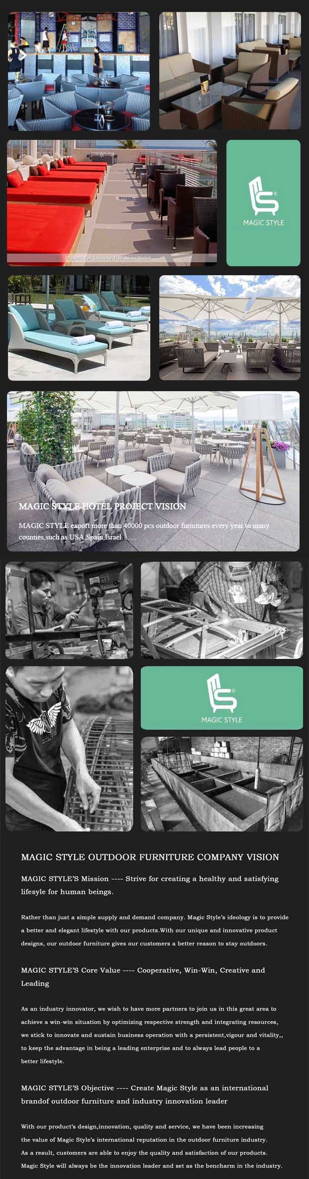Four Colors Textil Outdoor Chair and Table for Hotel