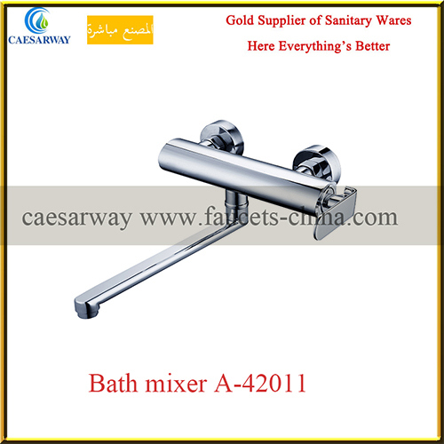 Chrome Plated Deck Mounted Sink Faucet Mixer