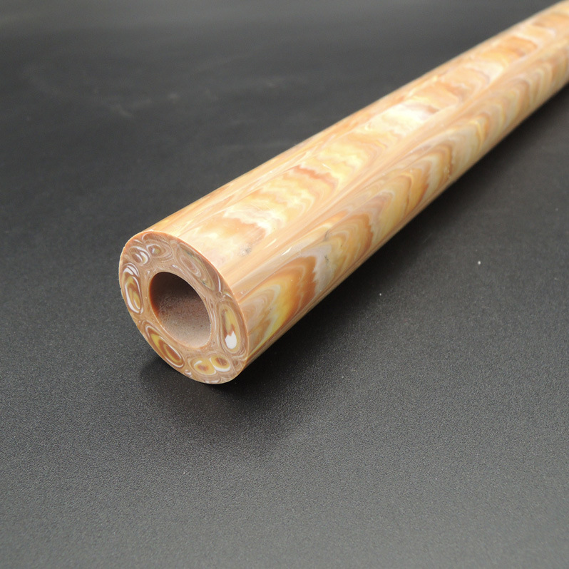 Plastic Extrusion Yellow Wooden Grain PVC Plastic Round Tube