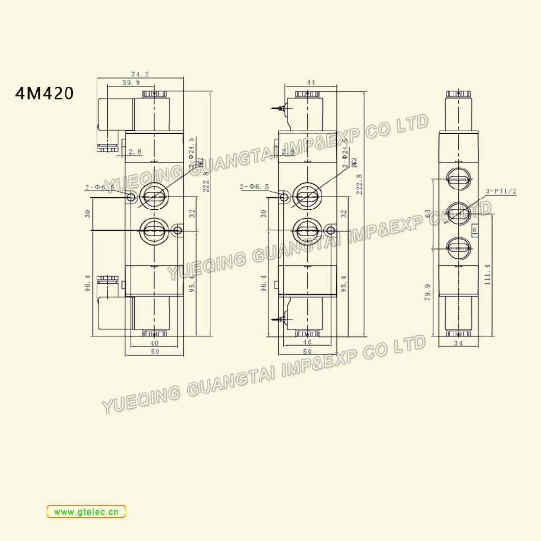 Good Quality 4m220 5/2 Way Double Pneumatic Air Control Solenoid Valve