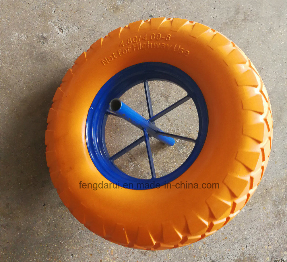 Hot Sell 16 Inch Flat Free PU Foam Wheels (4.00-8)