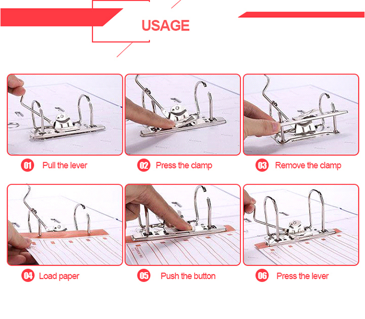 PVC / Paper Lever Arch Clip File Folder A5 3