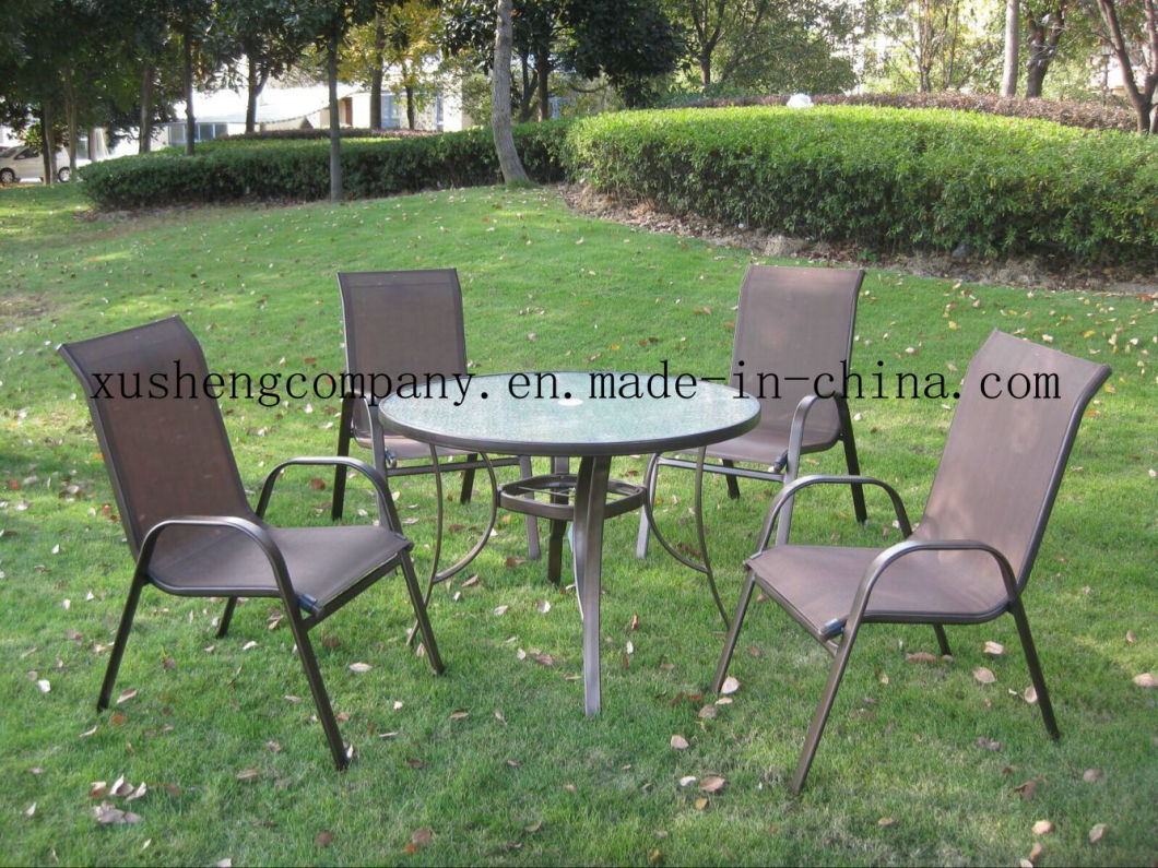 Home Furniture Steel Dining Round Table and Chair Set