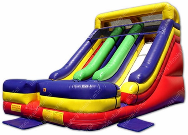 Inflatable Bounce Inflatable Slide, Commercial Triple Tubes Inflatable Bouncer Slide